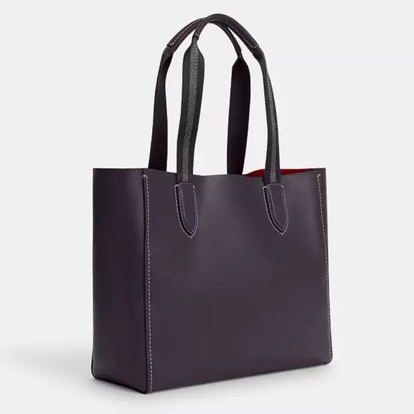 Coach Outlet Large Derby Tote large bag in Raspberry Gold/Oxbld Metallic Cherry - Picture 2 of 6